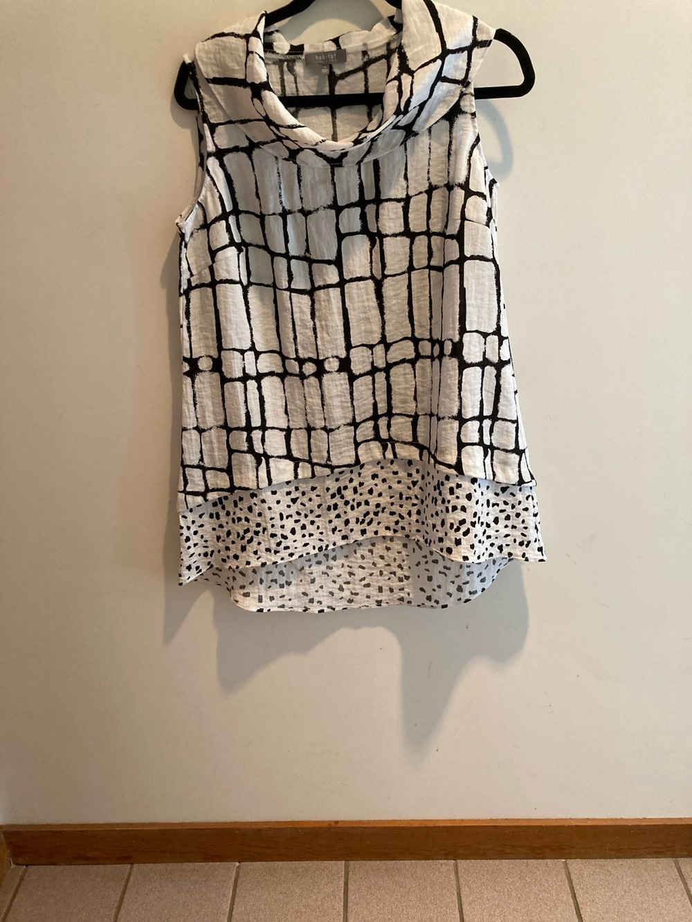 Habitat Black and White Sleeveless Cowl Neck Camisole